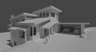 Cliff View Mountain Contemporary Home Clay Build Front