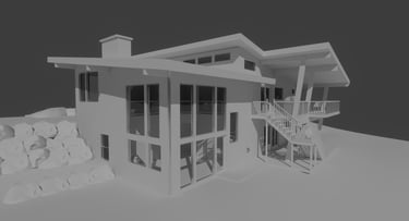 Creekside Contemporary Home Clay Build Rear