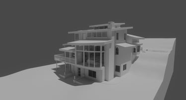 Cliff View Mountain Contemporary Home Clay Build Rear