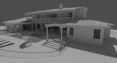 Santa Barbara Spanish Colonial Home Clay Build Rear