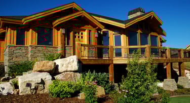 Lakeview Lodge Timber Frame Mountain Home Front-3
