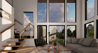 Creekside Contemporary Home Render Family
