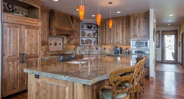 Highland Timber Frame Mountain Home Kitchen-1