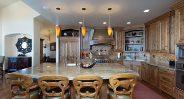 Highland Timber Frame Mountain Home Kitchen-2
