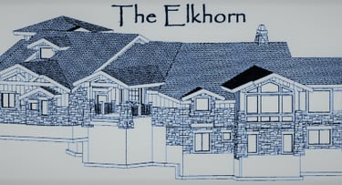 Elkhorn Timber Frame Mountain Home Line Render