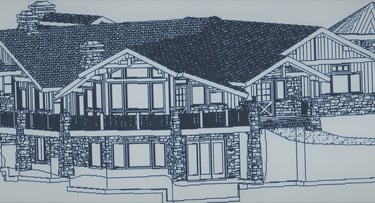 Highland Hills Timber Frame Mountain Home Line Render