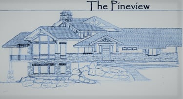 Pineview Timber Frame Mountain Home Line Render