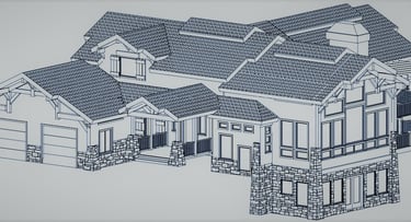 Serenity Hills Timber Frame Mountain Home Line Render