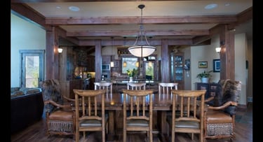 Pineview Timber Frame Mountain Home Dining