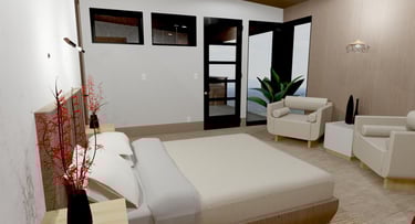 Vista Valley Contemporary Home Bedroom Suite-1 Render
