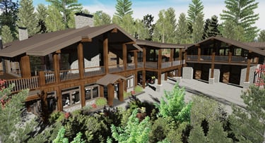 SkyHaven Timber Frame Mountain Home Render Side