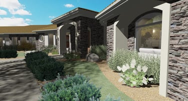 Falcon Ridge Ranch-Style Desert Region Home Render Front-Right