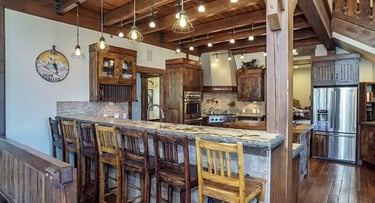 Serenity Hills Timber Frame Mountain Home Kitchen-1