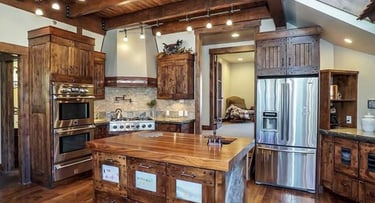 Serenity Hills Timber Frame Mountain Home Kitchen-2