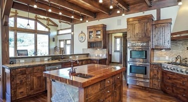 Serenity Hills Timber Frame Mountain Home Kitchen-3