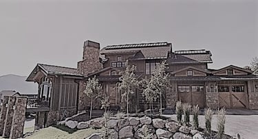 Elkridge Timber Frame Mountain Home Slate Filter Front