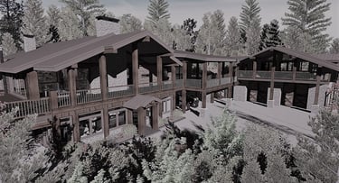 SkyHaven Timber Frame Mountain Home Render Side
