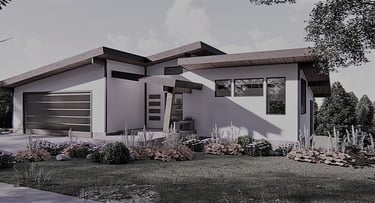 Creekside Contemporary Home Slate Render Front