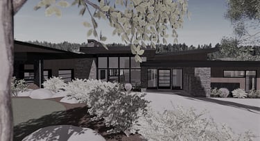 Vista Valley Contemporary Home Slate Render Front
