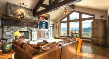 Elkhorn Timber Frame Mountain Home Living-1