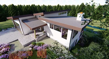Creekside Contemporary Home Top Render