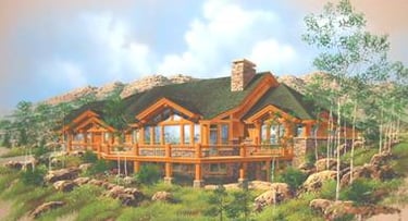 Lakeview Lodge Timber Frame Mountain Home Render