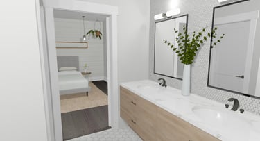Castle Ridge Hillside Contemporary Home Ensuite Render