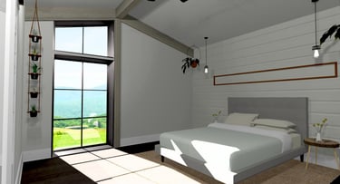 Castle Ridge Hillside Contemporary Home Bed Suite-1 Render