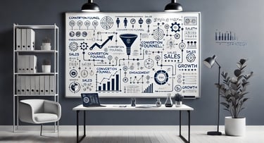 un pizarron blanco para escribir las estrategias con mucha luz e imaginacion