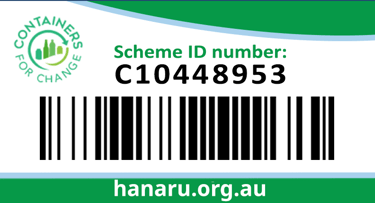 Containers for Change barcode.for Hanaru