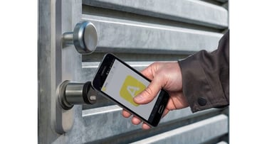 Door lock opens with mobile app