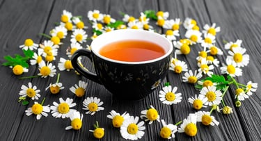 Te y flores de manzanilla