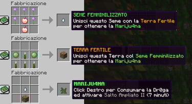 droghe custom, droghe craftabili effetti, plugin, server, survival, minecraft, crossplay, albenere