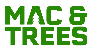 Green logo that says Mac & Trees
