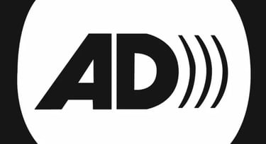 Universal symbol for Audio Description, used in content that offers this service.