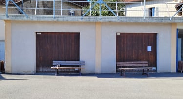 Façade avant réalisation d'une fresque peinte