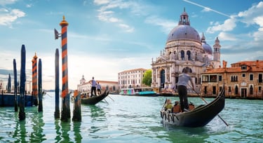 vista do canal de Veneza, Itália.