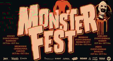 a poster for a monster hunter film festival