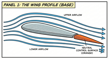 a cartoonish looking drawing of a wing wing