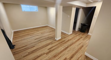 Unfinished basement transformed.