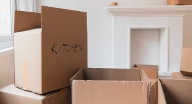 a selection of packaging boxes suggesting that a tenant is moving