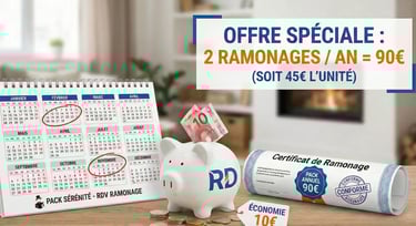 Offre pack annuel 2 ramonages Nantes 90 euros