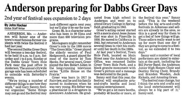 Anderson Preparing for Dabbs Greer Days