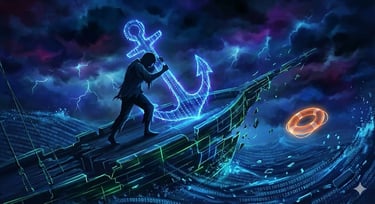 Minh họa khái niệm Ngụy biện chi phí chìm (Sunk Cost Fallacy) trong môi trường số: Người dùng cố níu