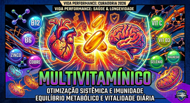 Multivitamínico completo com minerais quelatos: imunidade e vitalidade. Vida Performance.