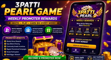3Patti Pearl Game Weekly Promoter Rewards 2026 referral bonus program banner