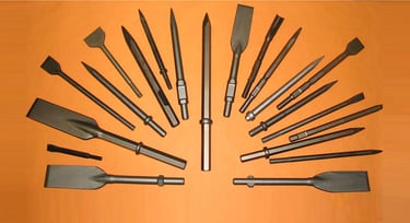 Herramientas para martillos neumáticos, elétricos e hidráulicos.