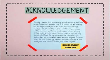 Acknowledgement page on digital india project 