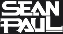 Official Sean Paul artist logo featuring bold white stylized typography on a solid black background.