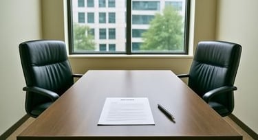 English reading comprehension activity about a job interview.